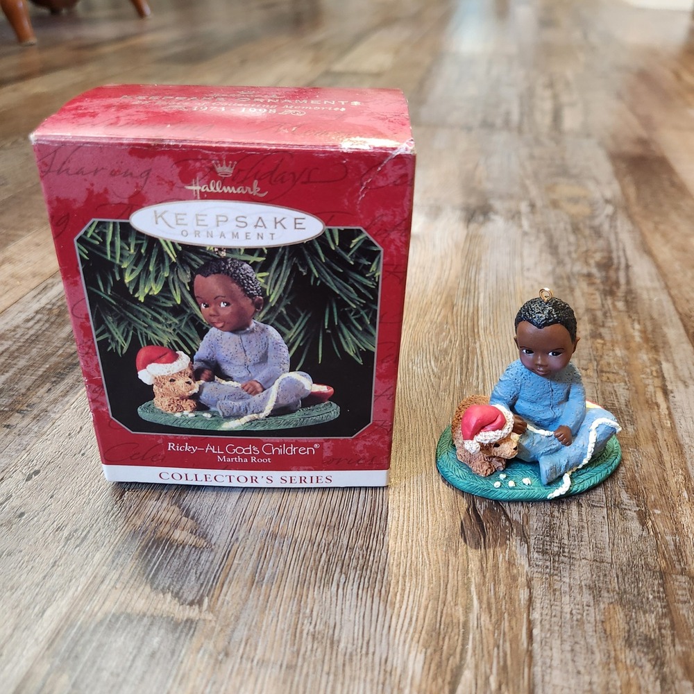 Hallmark Keepsake Ornament 1998 Ricky All Gods Children Martha Root Series 3 Box